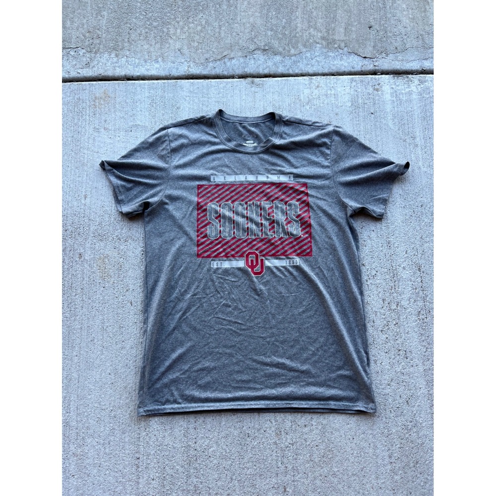 Oklahoma Sooners Graphic T-Shirt Grey OU NCAA Fan Gear Medium